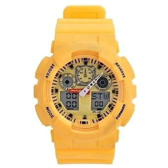 Yika Super Soft Unisex Jelly Silicone Digital Sports Watch Wristwatch (Yellow) (Intl)  