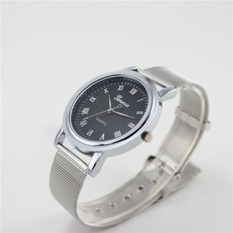 Yika Ultra Thin Dial Stainless Steel Quartz Wrist Watch (Silver) (Intl)  