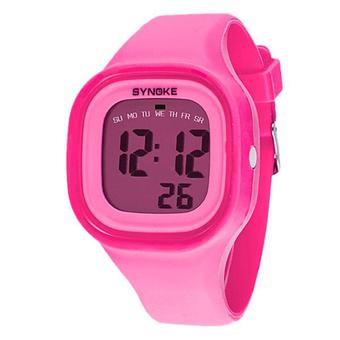 Yika Waterproof women men LED Digital Sports Watches Silicone Sport Quartz Wrist watches (Pink) (Intl)  