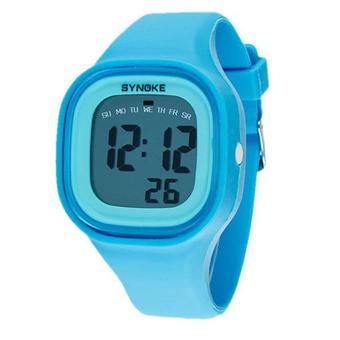 Yika Waterproof women men LED Digital Sports Watches Silicone Sport Quartz Wrist watches (Blue) (Intl)  