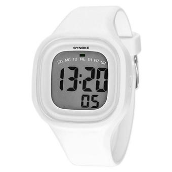 Yika Waterproof women men LED Digital Sports Watches Silicone Sport Quartz Wrist watches (White) (Intl)  