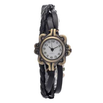 Yika Women Butterfly Bracelet Quartz Wrist Watch (Black) (Intl)  
