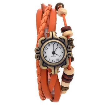 Yika Women Butterfly Bracelet Quartz Wrist Watch (Orange) (Intl)  