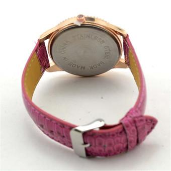 Yika Women Lady Golden Band Butterfly Bracelet Watches Quartz Rhinestone Wrist Watch (Purple) (Intl)  