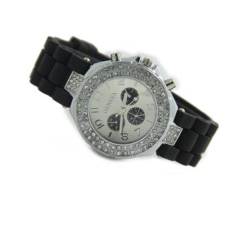 Yika Women's Silicone Strap Watch (Black) (Intl)  