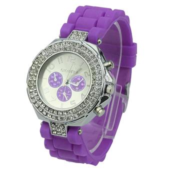 Yika Yika Women's Silicone Strap Watch (Purple) (Intl)  