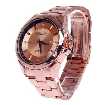 ZUNCLE Fashionable Men's Quartz Wrist Watch Simple Calendar - 1 x LR626 (Rose Golden)  