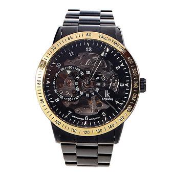 ZUNCLE Gentle See-Thru Stainless Steel Self-Winding Mechanical Wristwatch (Black)  