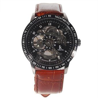ZUNCLE Leather Band Self-Winding Mechanical Wrist Watch(Black)  