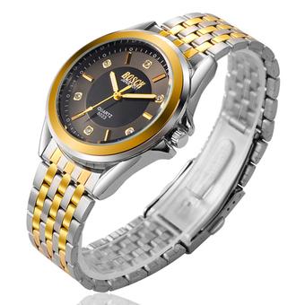 ZUNCLE Men Middle Golden Band Casual Waterproof Wrist Watch(Gold)  