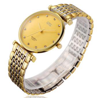 ZUNCLE Men Middle Golden Stainless Steel Band Ultra-thin Business Wrist Watch(Gold)  