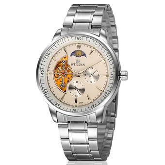 ZUNCLE Men Silver Band Business Wrist Watch(White)  