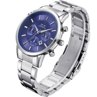 ZUNCLE Men's Fashion Stainless Steel Band Waterproof Analog Quartz Watch with Calendar(Blue)  