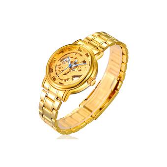 ZUNCLE Rights Position Golden Dragon Self-Winding Mechanical Wrist Watch(Golden)  