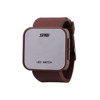 ZUNCLE SKMEI LED Mirror Cool Couple Lover's Fashion Wristwatch (Coffee)  