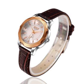ZUNCLE Women Leather Rose Gold Round Waterproof Watch  