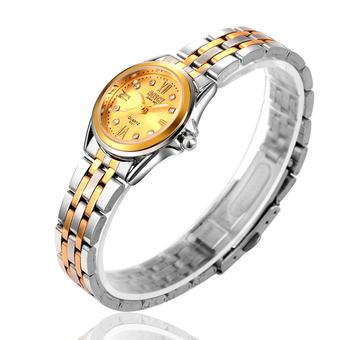 ZUNCLE Women Middle Golden Band Casual Waterproof Wrist Watch(Gold)  