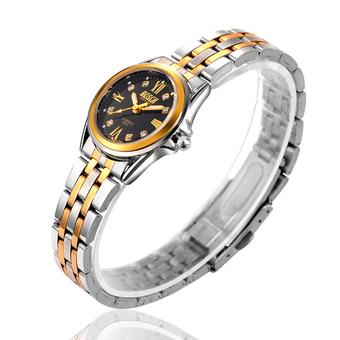 ZUNCLE Women Middle Golden Band Casual Waterproof Wrist Watch(Black)  