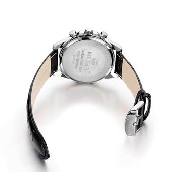 louiwill MEGIR Classic New Brand Date Chronograph Sport Watch Business Quartz Leather Watches Men Military 3ATM 3Eye Luminous Wirstwatch - Intl  