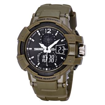 louiwill SKMEI 2016 Style Quartz Digital Watch Men Dual Time Man Sports Watches Men Luxury Military Army Reloj Hombre 50m Waterproof (brown) - Intl  
