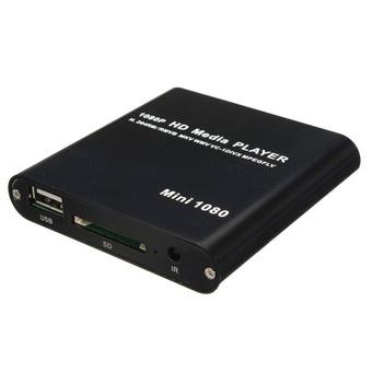 1080P Mini HDD Media Player MKV H.264 RMVB Full HD with HOST USB/SD Card Reader (Black) (Intl)  