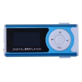 8GB Mini Clip LCD Screen Music Mp3 Player with Flashlight Card Slot Support TF Card (Blue)  