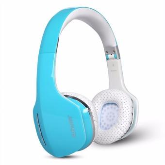 AUSDOM Air-Fi Rumble Wireless Stereo Headphones + Flat Audio Aux Cable (Blue/White)  