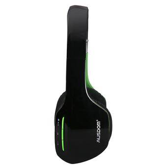 AUSDOM M07S Over-The-Ear Stereo Bluetooth Wireless Headphones (Black/Green) (Intl)  