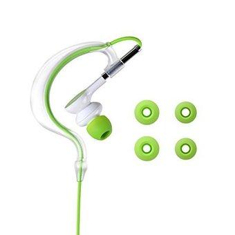 AUSDOM S10 Wirelss Bluetooth Sports Headphone with Built-in Microphone Noise-isolating (White + Green) (Intl)  