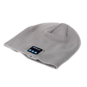 Acediscoball Warm Beanie Hat Wireless Bluetooth Smart Cap with Stereo Headphone Headset Speaker Mic Hands-free (Grey) (Intl)  