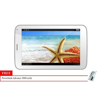 Advan Vandroid T1K Tablet 7" - Dual GSM + Powerbank Advance 3000 mAh - Putih  
