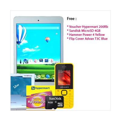 Advan Vandroid T3C White Tablet Android + Voucher dan lainnya