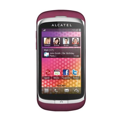 Alcatel OT-818D Red Handphone [Dual-on GSM]