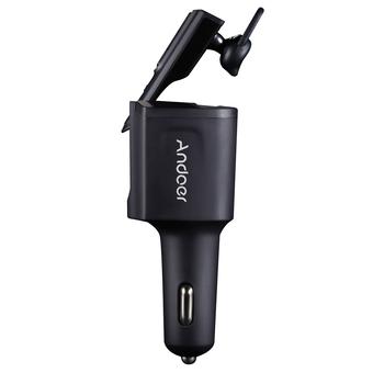 Andoer 2 in 1 Car Charger & Bluetooth In-ear Headset Headphones Earphone Earpiece Combo Wireless Connection Hands-free with Microphone 5V/2.1A for iPhone 6s Plus Samsung Galaxy iPad Tablet (Intl)  