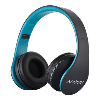 Andoer LH-811 Stereo Bluetooth 3.0 + EDR Headphones Wireless Headset With Micphone Blue (Intl)  