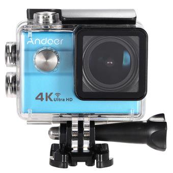 Andoer? Ultra HD Action Sports Camera 2.0" LCD 16MP 4K 25FPS 1080P 60FPS 4X Zoom WiFi 25mm 173 Degree Wide-Lens Waterproof 30M Car DVR DV Cam Diving Bicycle (Blue) (Intl)  