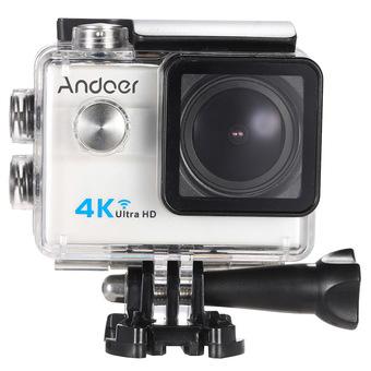 Andoer? Ultra HD Action Sports Camera 2.0" LCD 16MP 4K 25FPS 1080P 60FPS 4X Zoom WiFi 25mm 173 Degree Wide-Lens Waterproof 30M Car DVR DV Cam Diving Bicycle (White) (Intl)  