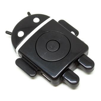 Android Robot MP3 Player TF Card with Small Clip - Hitam  