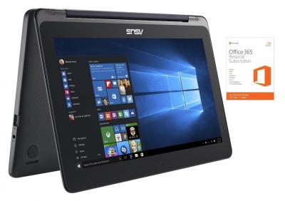 Asus Vivobook TP200SA-FV0155D Dark Blue Notebook [11.6 Inch HD Touch/QC N3700/128 GB SSD/DOS] + Office 365 Personal