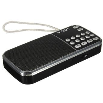 Audew Rechargeable Mini LCD Digital FM Radio Speaker USB TF Card Mp3 Music Player Gift Black (Intl)  