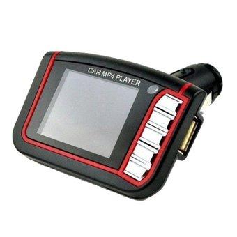Audio MP4 Car FM Transmitters with LCD 1.8 Inch and Micro SD - Hitam-Merah  