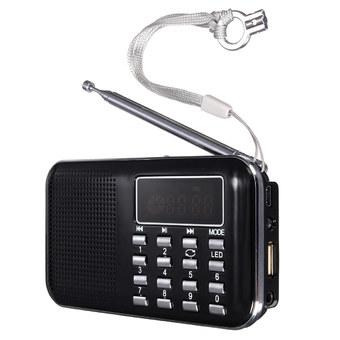 Autoleader Mini Portable LED Digital FM Radio Speaker USB Micro SD TF Card MP3 Music Player Black (Intl)  