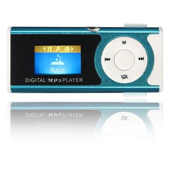 Autoleader USB Clip MP3 Player LCD Screen Support 16GB Micro SD TF Card With LED Light (Blue) (Intl)  
