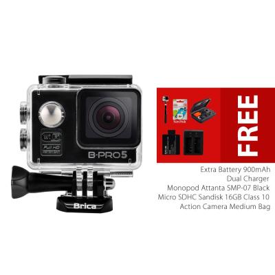 BRICA B-PRO 5 Alpha Edition Combo Extreme Full HD 1080p Wifi Action Camera - Hitam + Gratis Paket Bonus