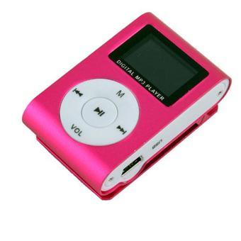BUYINCOINS Metal Clip Digital MP3 Player (Pink)  