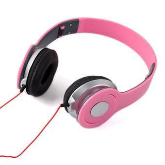 BUYINCOINS Over-The-Ear Headphones for Smartphone/PC Pink  