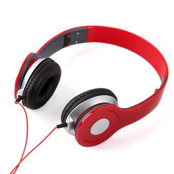 BUYINCOINS Over-The-Ear Headphones for Smartphone/PC Red  