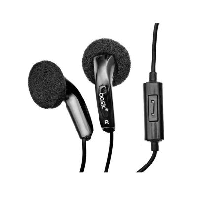 Basic EB-12 Earbuds with Mic - Hitam