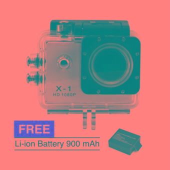 Bcare Action Camera B-Cam X-1 - 12 MP -1080 P - Silver + Free Li-ion Battery 900 mAh 3.7V  