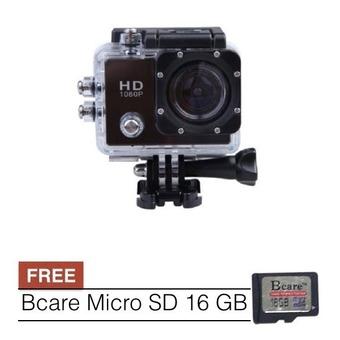 Bcare Action Camera B-Cam X-2 Wifi - 12 MP Full HD 1080P - Hitam + Gratis SD Card 16GB  